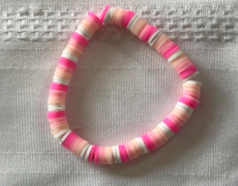 Clay Bead Bracelet (pink gradient)