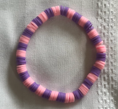 Clay Bead Bracelet (purple & pink)