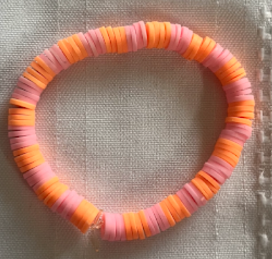 Clay Bead Bracelet (Pink & Orange)