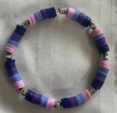 Clay Bead Bracelet (Purple Night Sky)